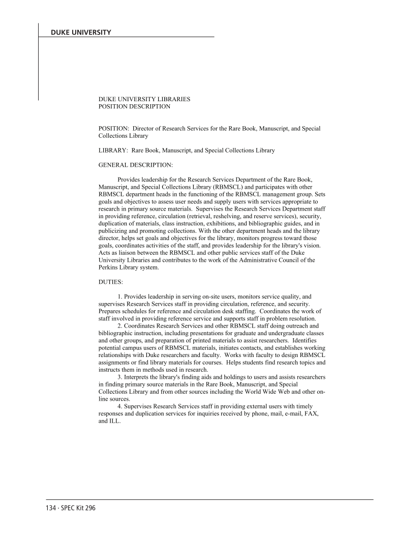 SPEC Kit 296: Public Services in Special Collections (November 2006) page 134