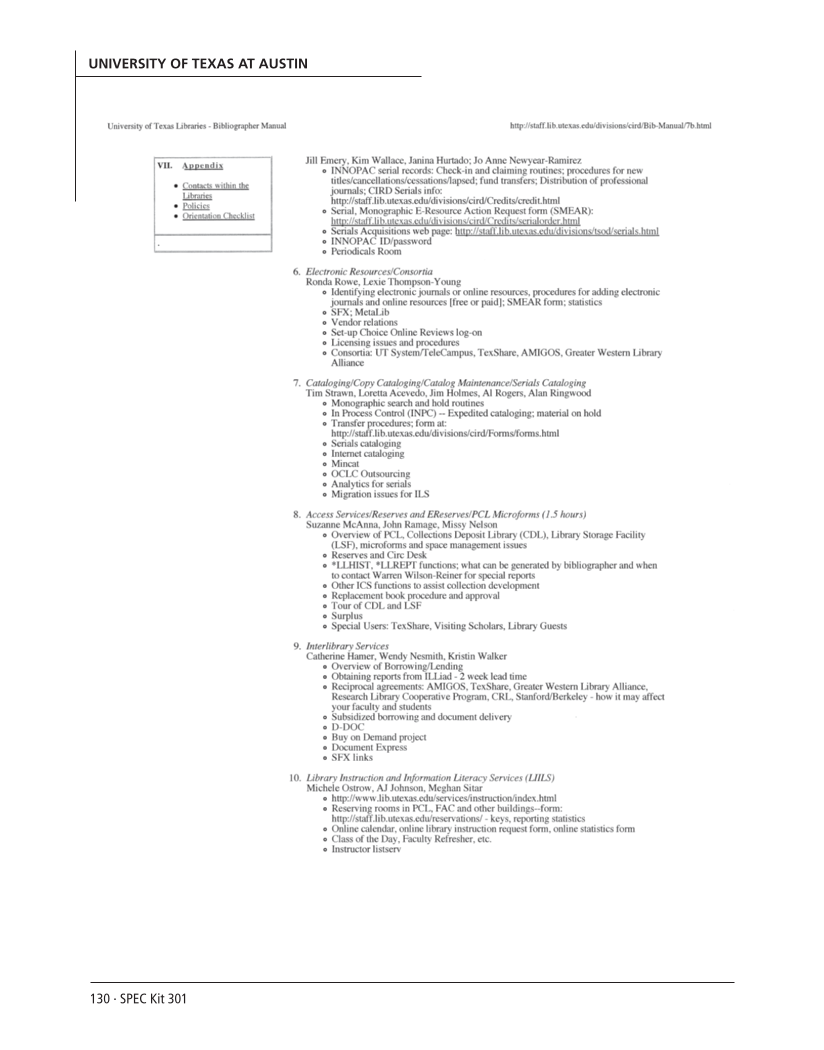 SPEC Kit 301: Liaison Services (October 2007) page 130