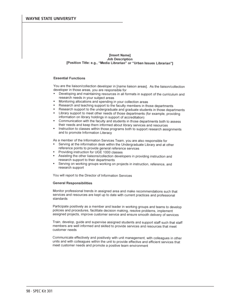 SPEC Kit 301: Liaison Services (October 2007) page 98