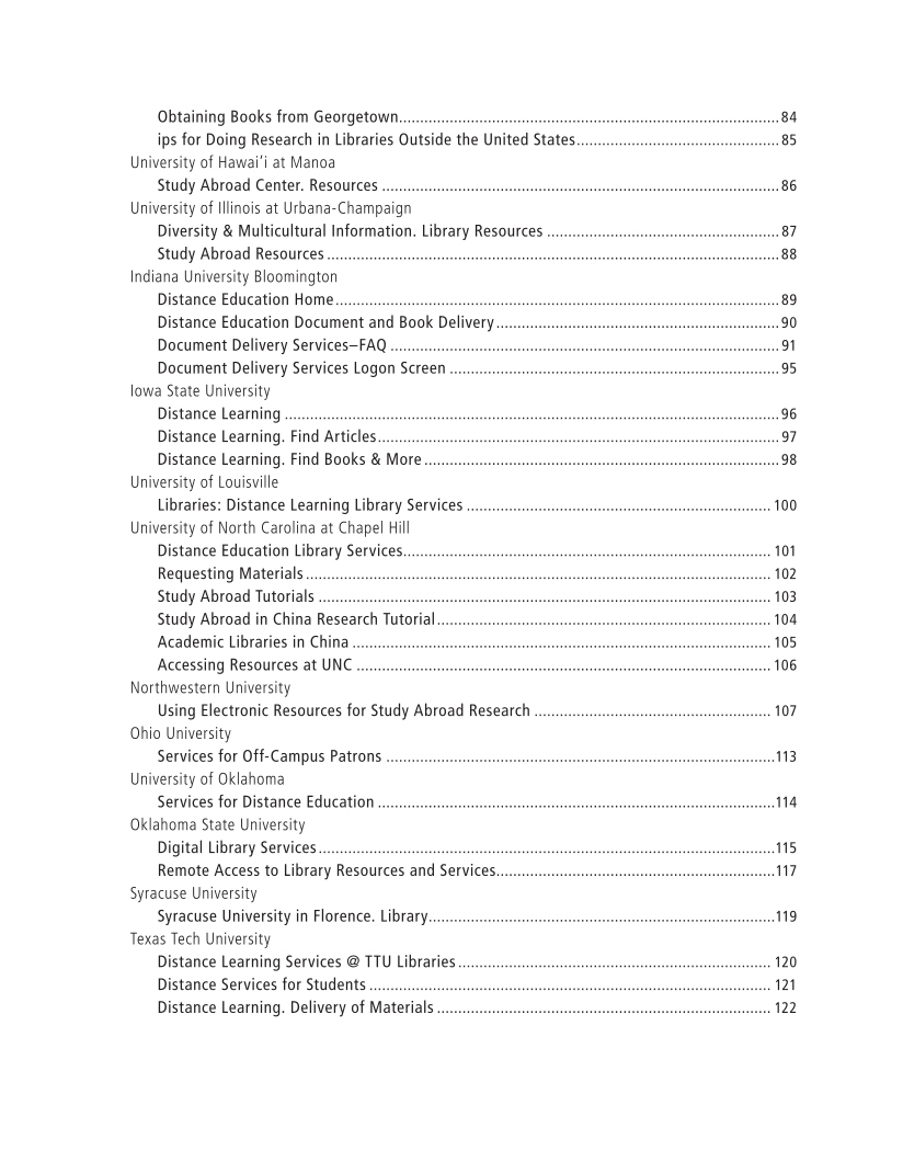 SPEC Kit 309: Library Support for Study Abroad (December 2008) page 7