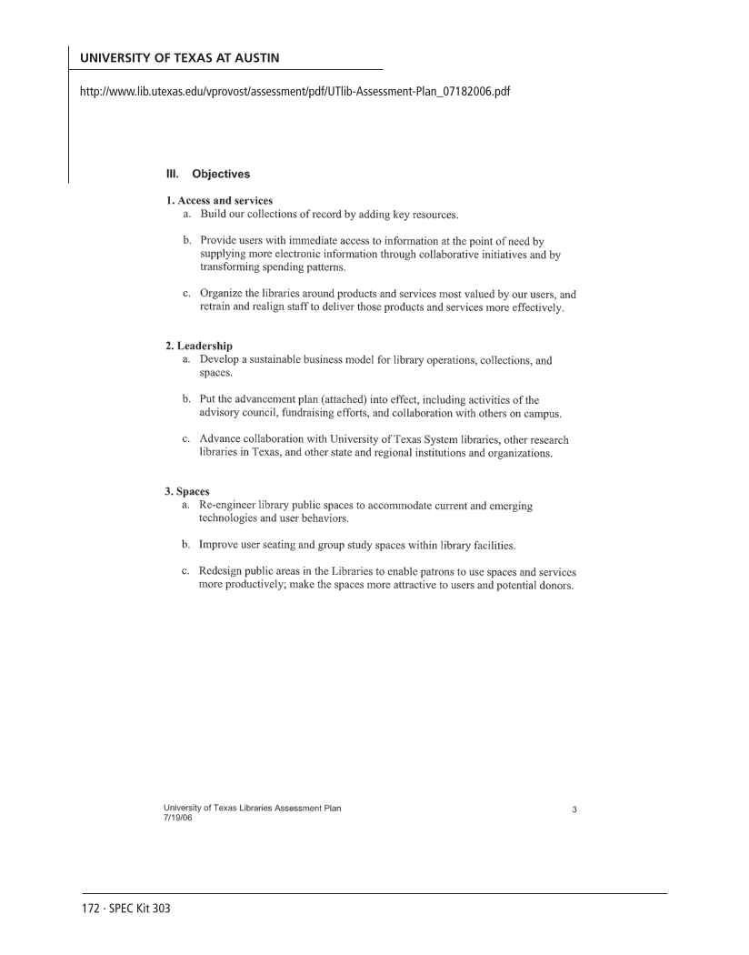 SPEC Kit 303: Library Assessment (December 2007) page 172