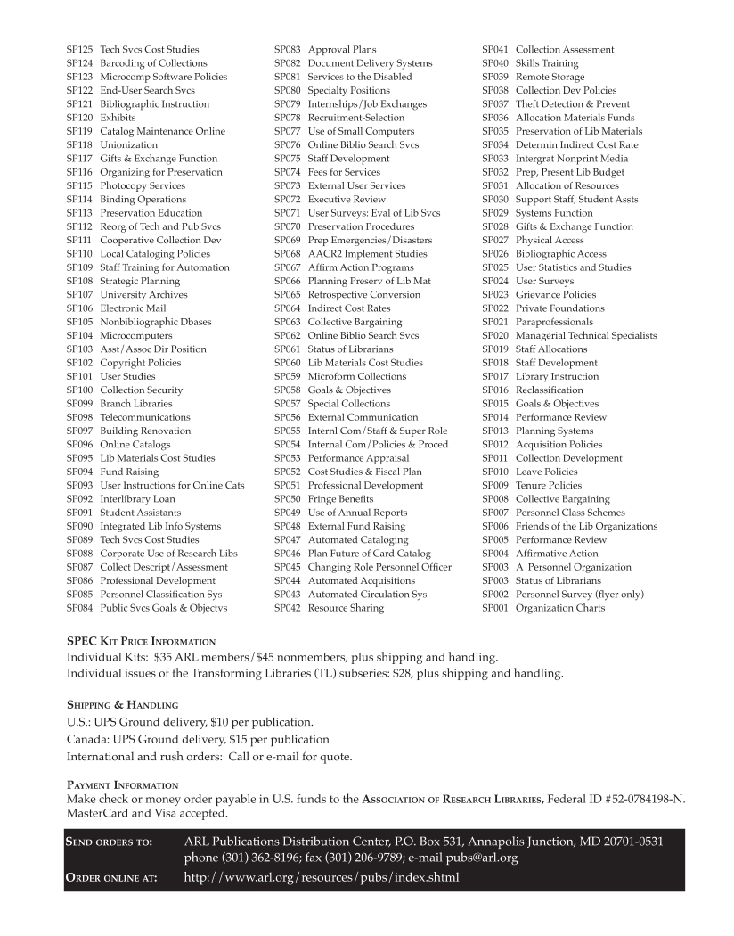 SPEC Kit 298: Metadata (July 2007) page 174