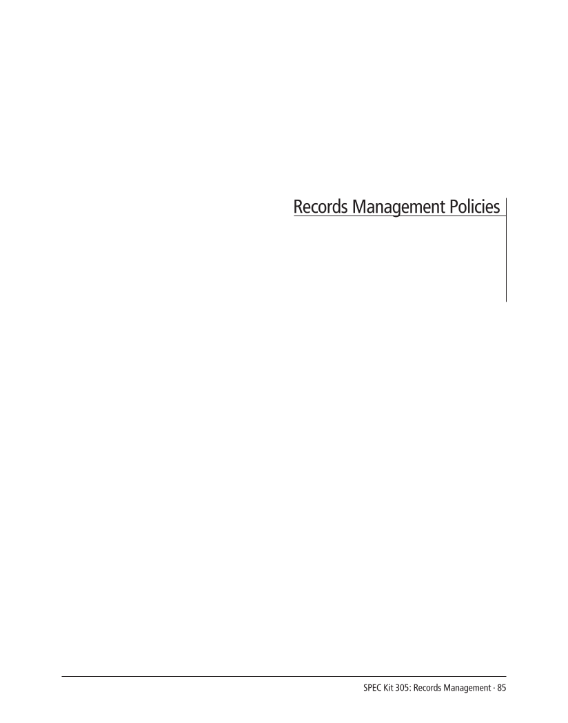 SPEC Kit 305: Records Management (August 2008) page 85