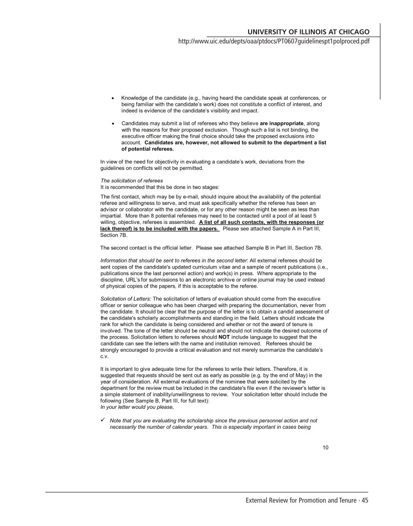 SPEC Kit 293: External Review for Promotion and Tenure (August 2006) page 45