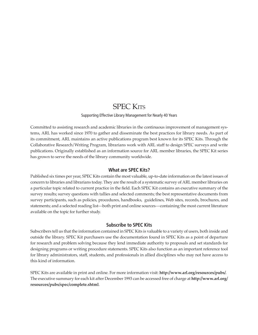 SPEC Kit 331: Changing Role of Senior Administrators (October 2012) page 2