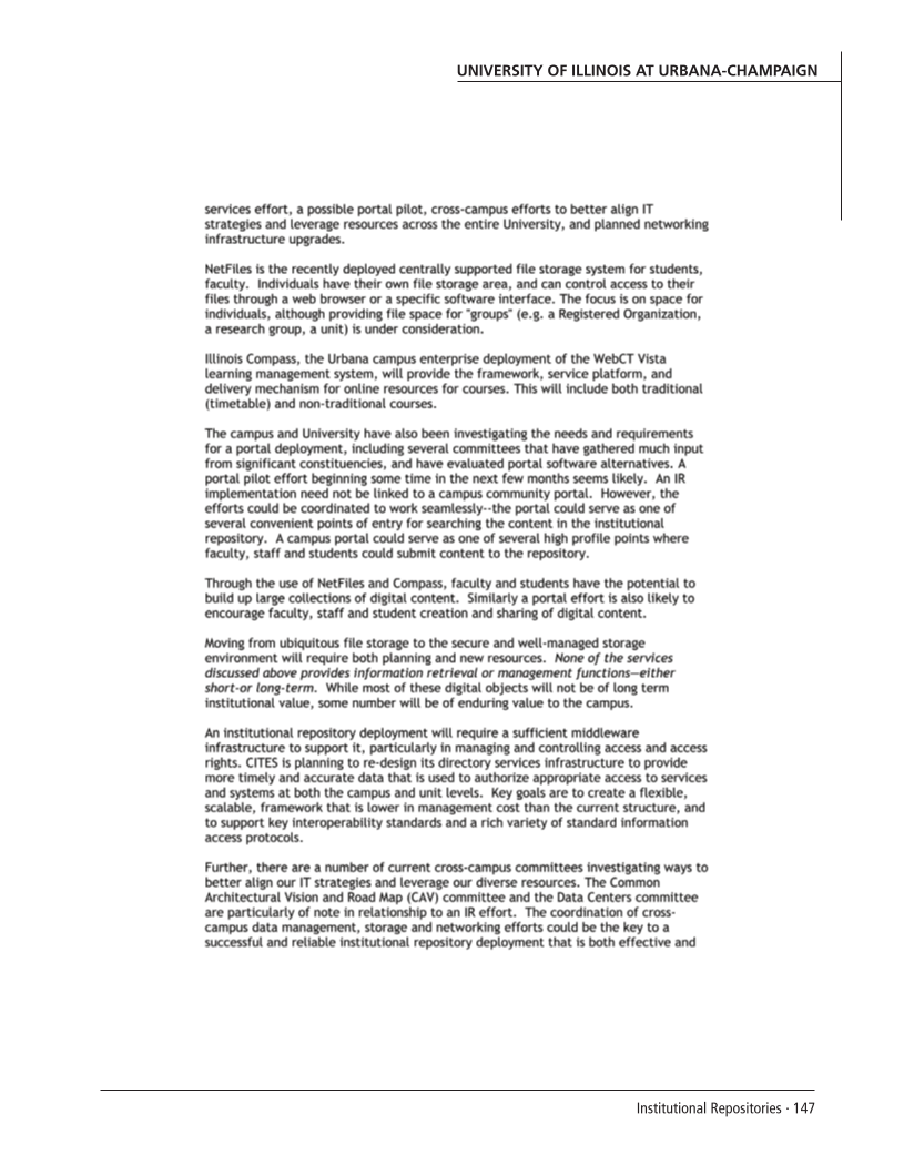 SPEC Kit 292: Institutional Repositories (July 2006) page 147