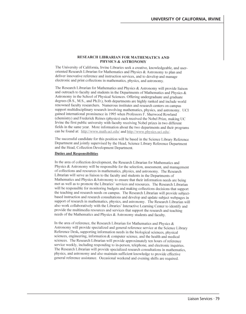 SPEC Kit 301: Liaison Services (October 2007) page 79
