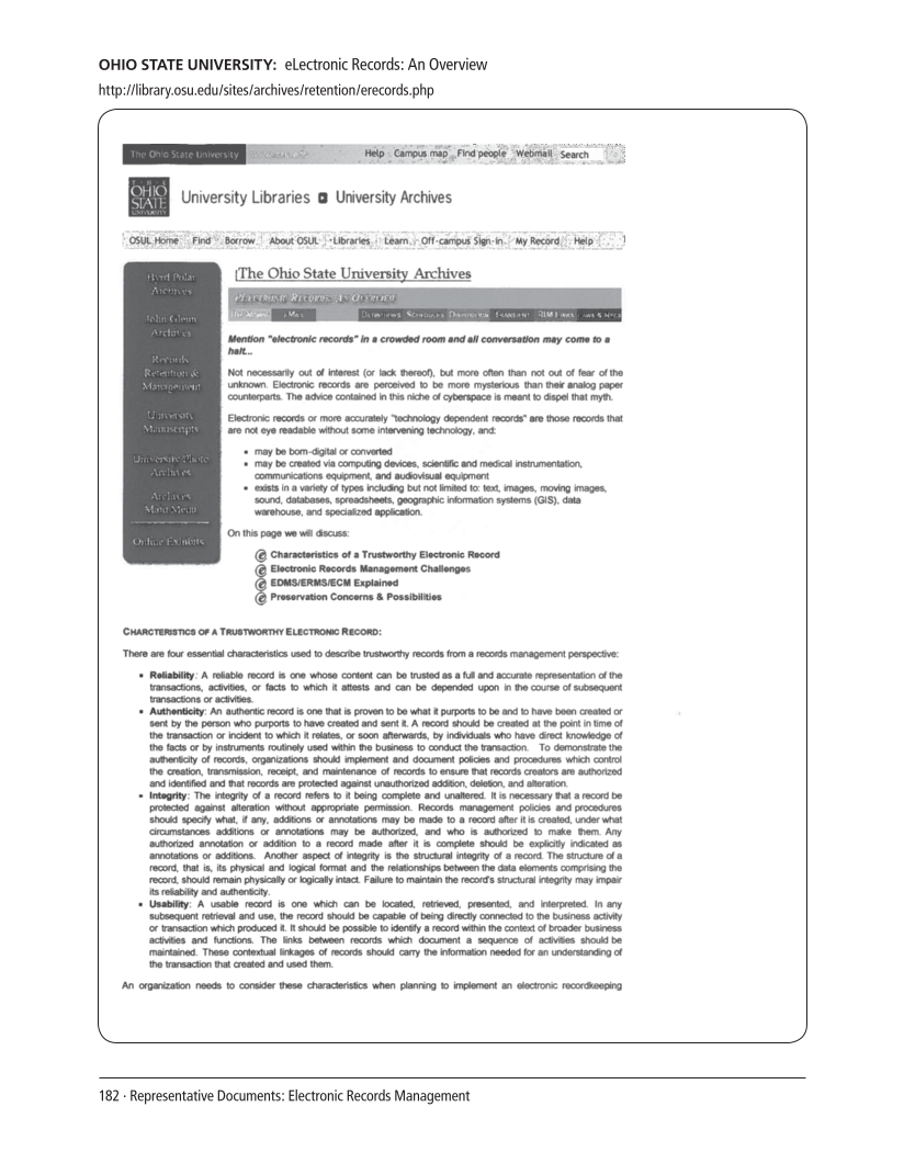 SPEC Kit 305: Records Management (August 2008) page 182