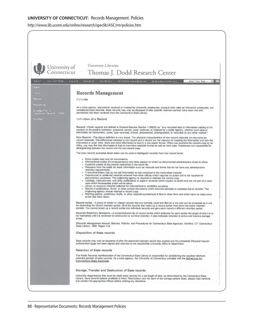 SPEC Kit 305: Records Management (August 2008) page 88