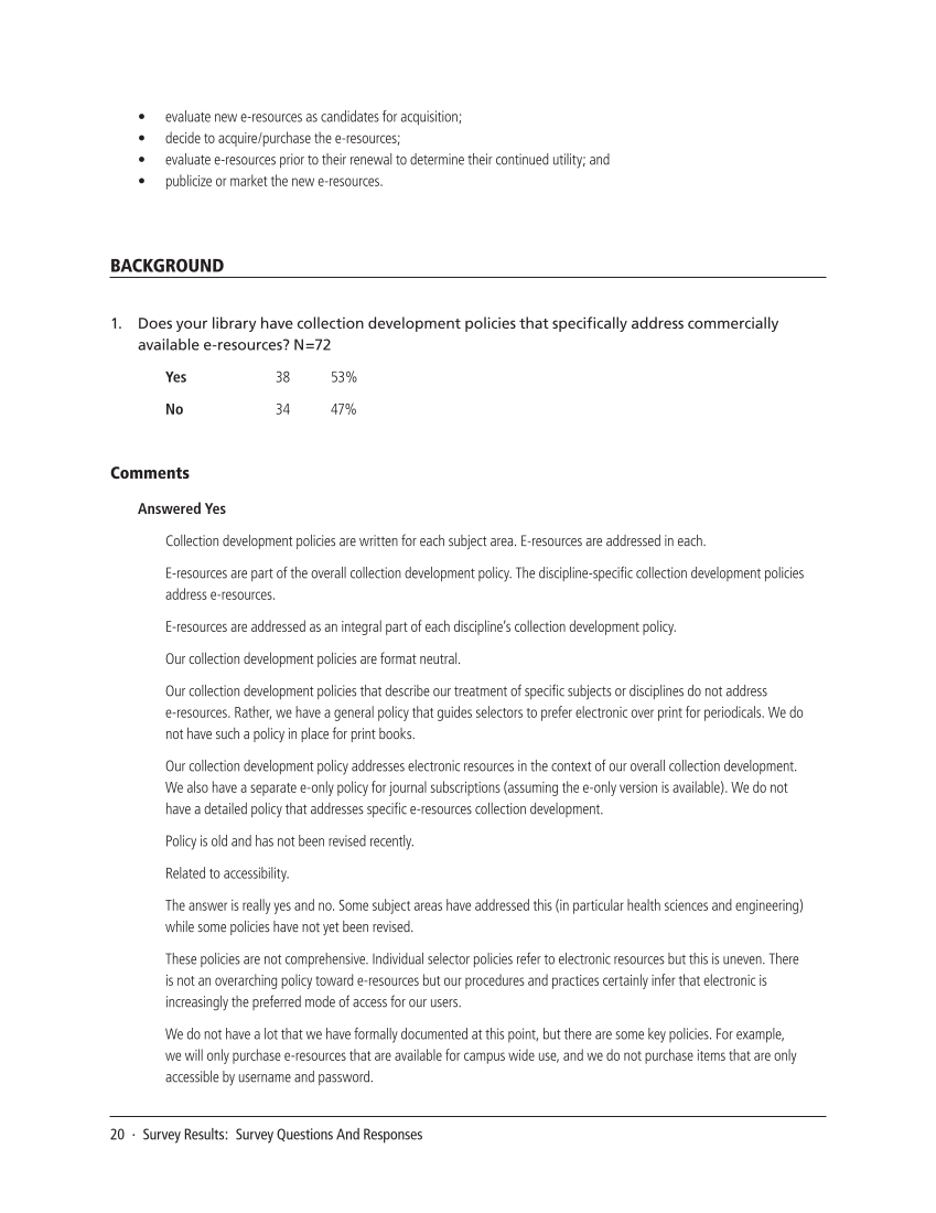 SPEC Kit 316: Evaluating E-resources (July 2010) page 20