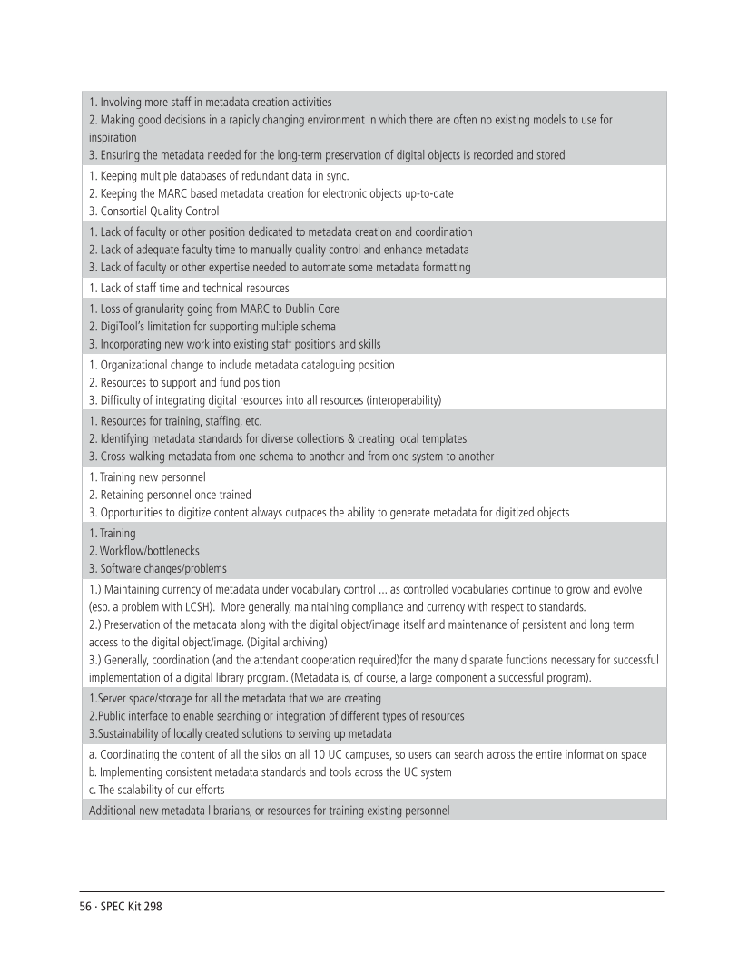 SPEC Kit 298: Metadata (July 2007) page 56