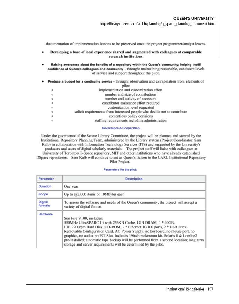 SPEC Kit 292: Institutional Repositories (July 2006) page 157