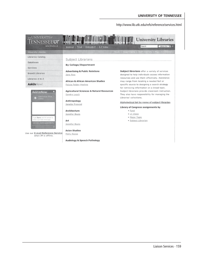 SPEC Kit 301: Liaison Services (October 2007) page 159