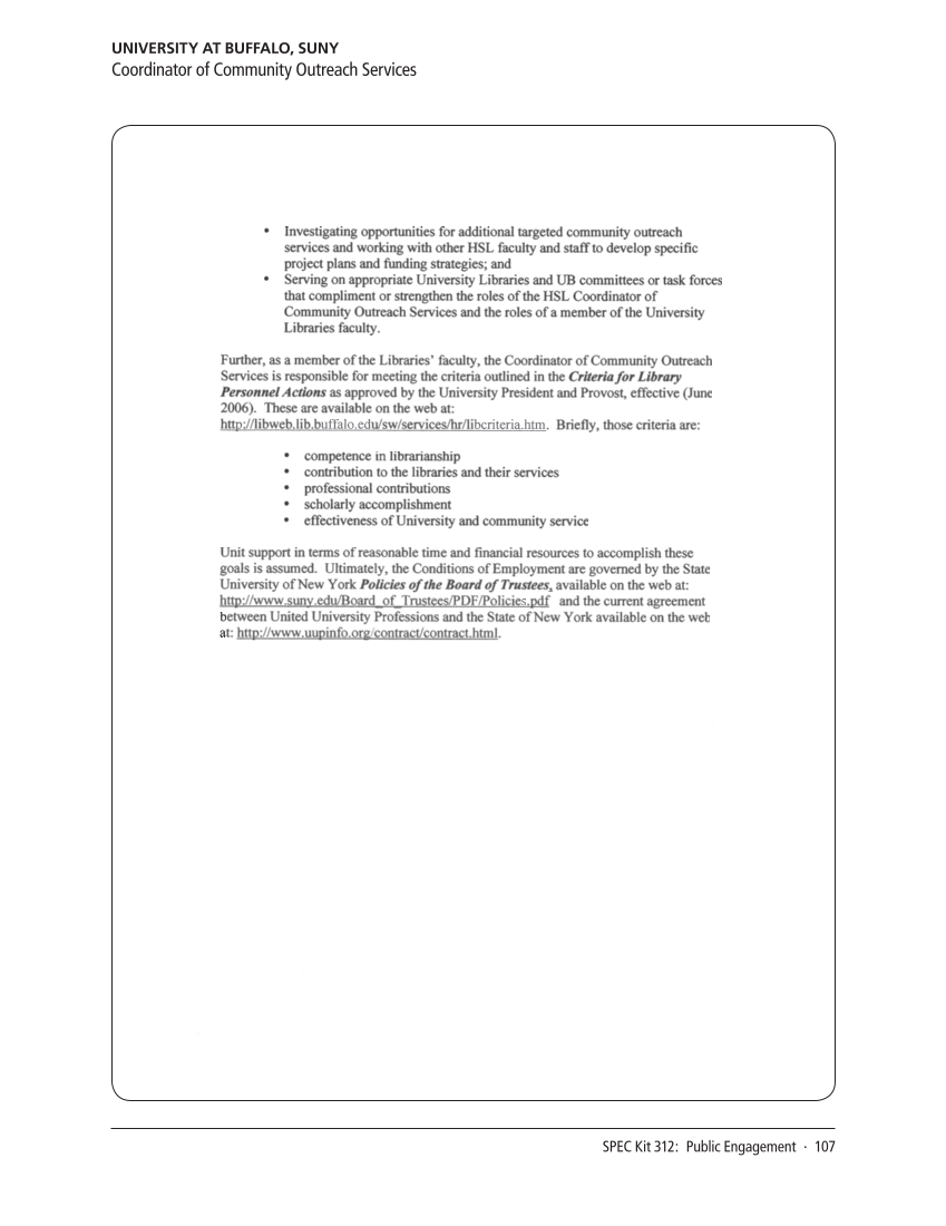 SPEC Kit 312: Public Engagement (September 2009) page 107