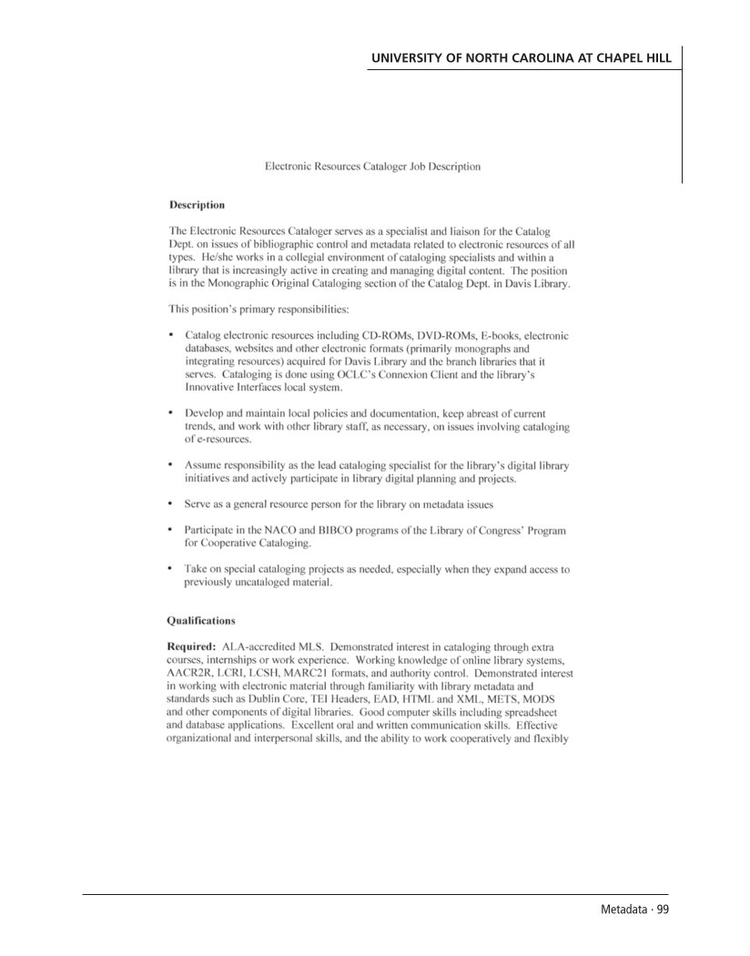 SPEC Kit 298: Metadata (July 2007) page 99