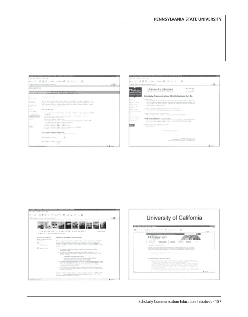 SPEC Kit 299: Scholarly Communication Education Initiatives (August 2007) page 187