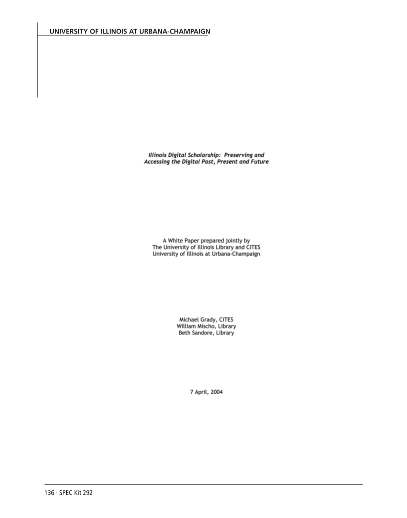 SPEC Kit 292: Institutional Repositories (July 2006) page 136