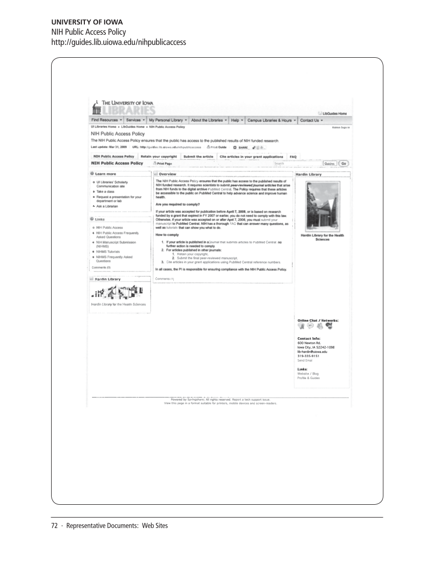 SPEC Kit 311: Public Access Policies (August 2009) page 72