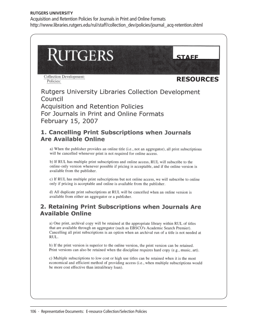 SPEC Kit 316: Evaluating E-resources (July 2010) page 106