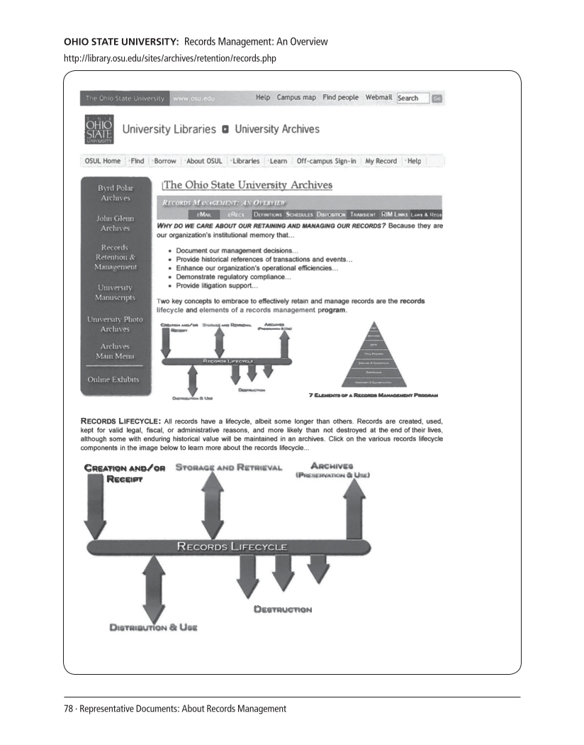 SPEC Kit 305: Records Management (August 2008) page 78