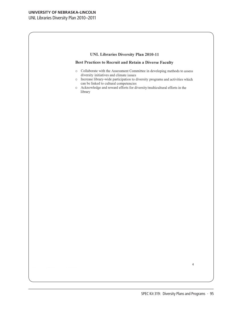 SPEC Kit 319: Diversity Plans and Programs (October 2010) page 95