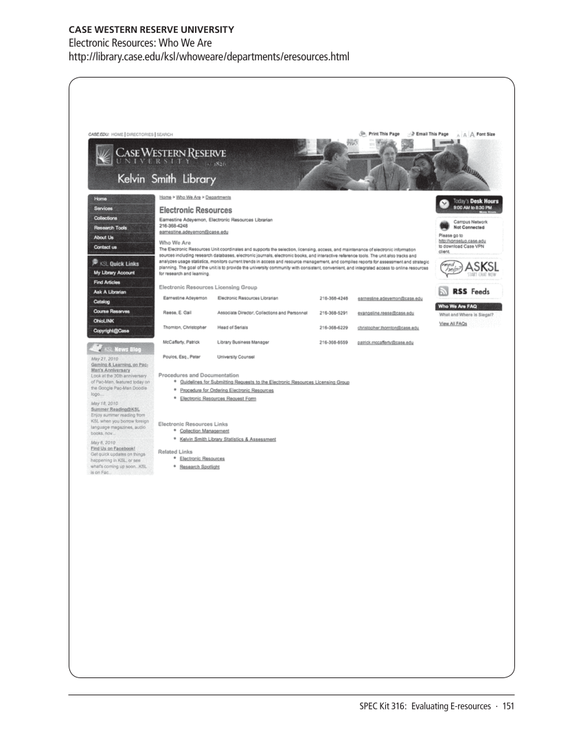 SPEC Kit 316: Evaluating E-resources (July 2010) page 151