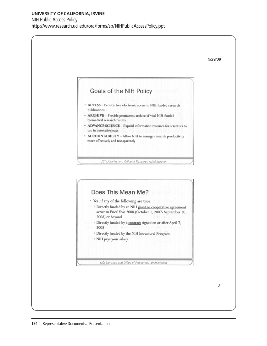 SPEC Kit 311: Public Access Policies (August 2009) page 134