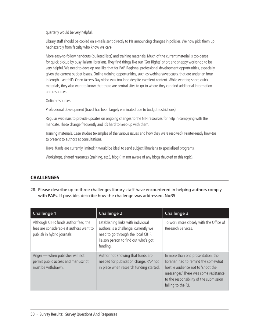 SPEC Kit 311: Public Access Policies (August 2009) page 50