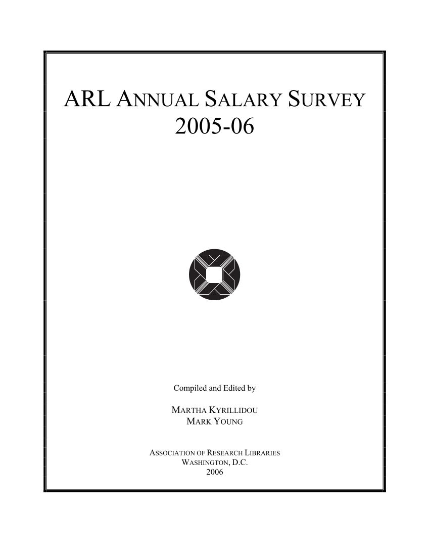 ARL Annual Salary Survey 2005–2006 page