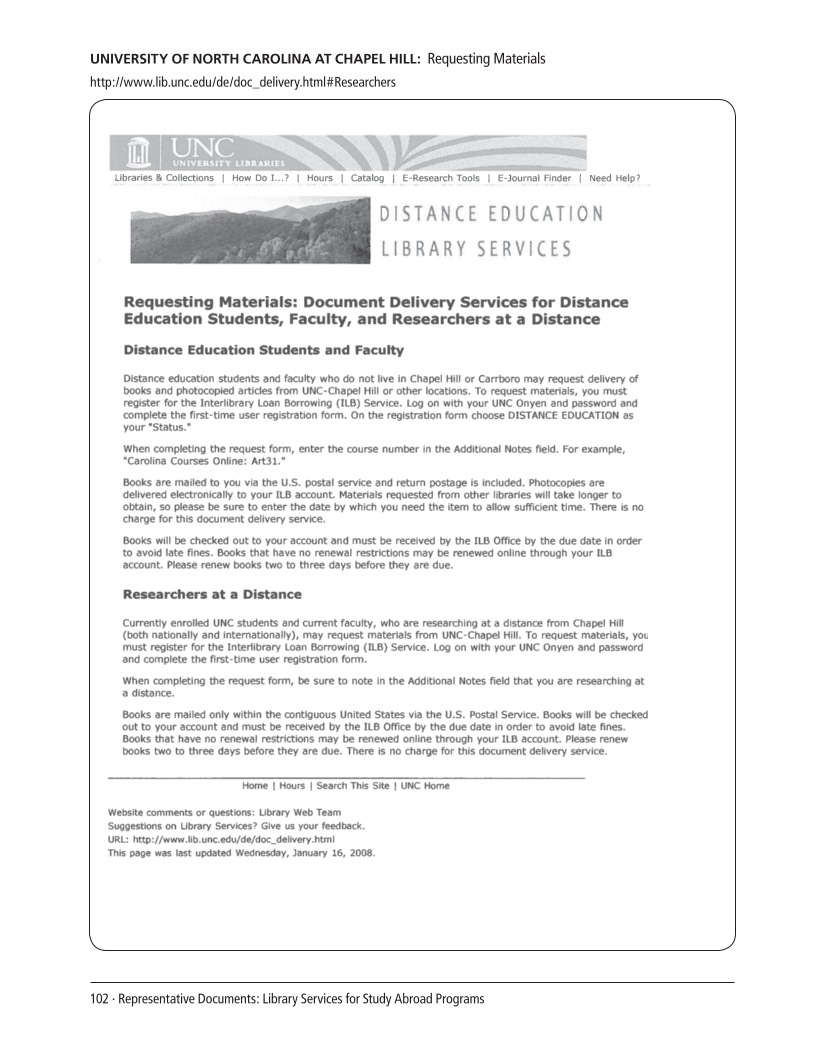 SPEC Kit 309: Library Support for Study Abroad (December 2008) page 102