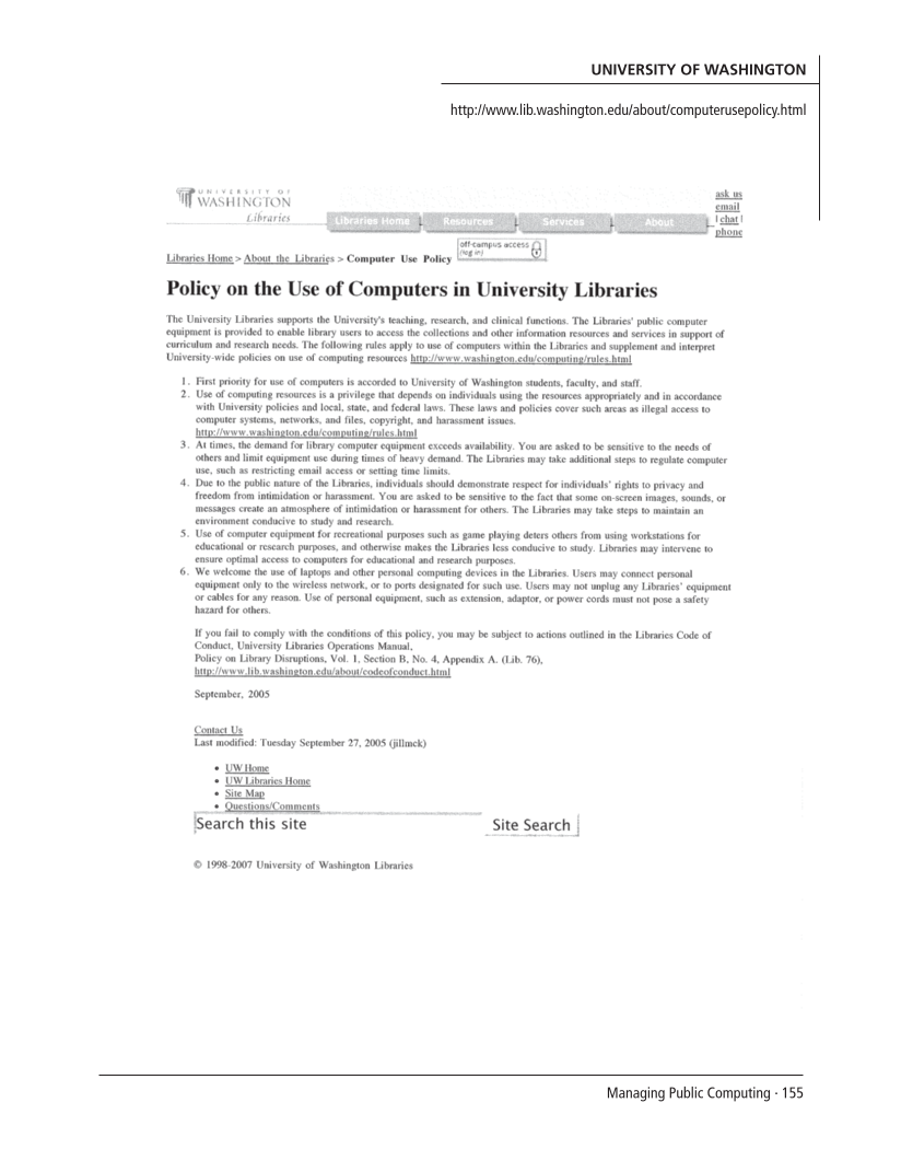 SPEC Kit 302: Managing Public Computing (November 2007) page 155