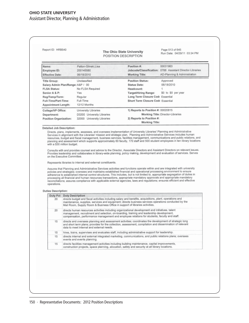 SPEC Kit 331: Changing Role of Senior Administrators (October 2012) page 150