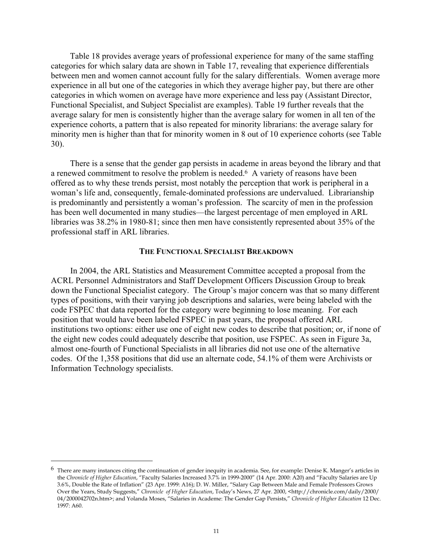 ARL Annual Salary Survey 2005–2006 page 11