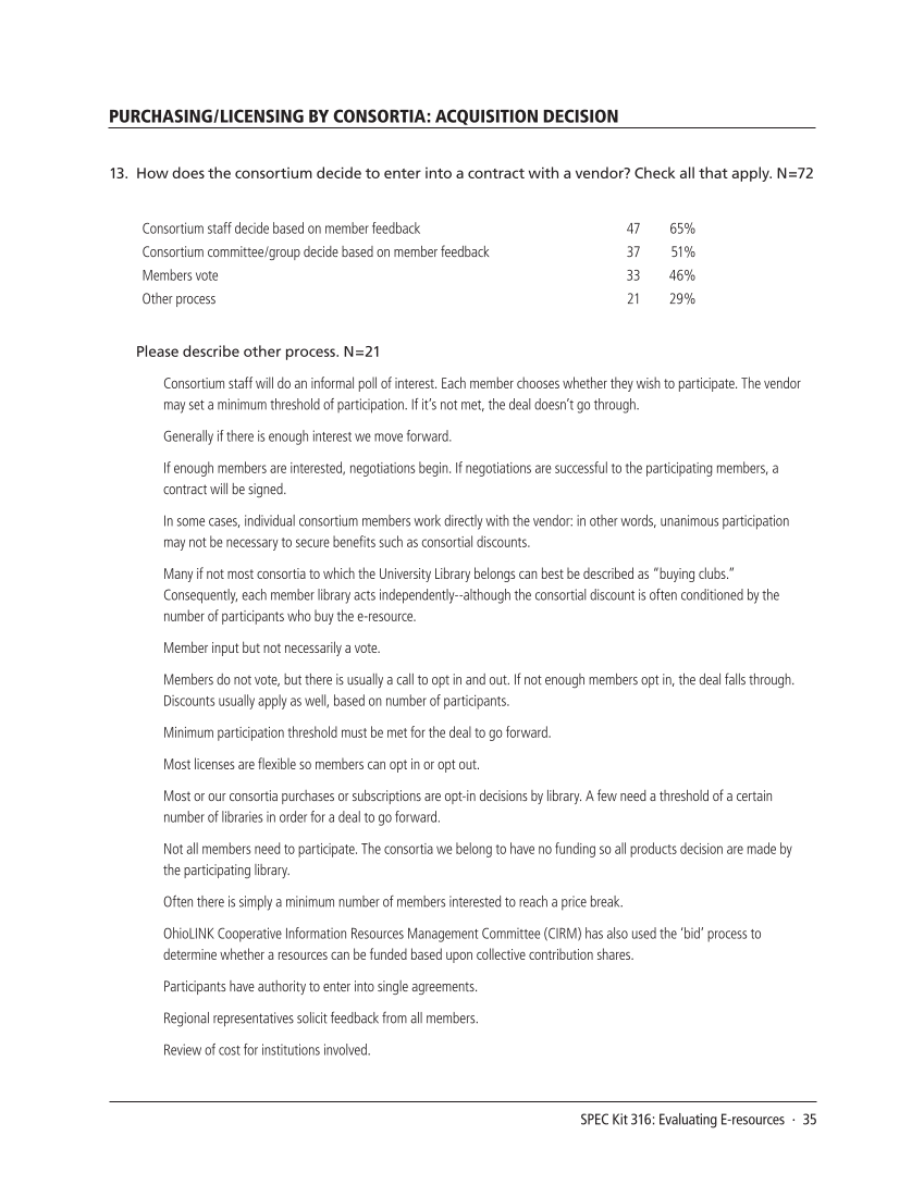 SPEC Kit 316: Evaluating E-resources (July 2010) page 35