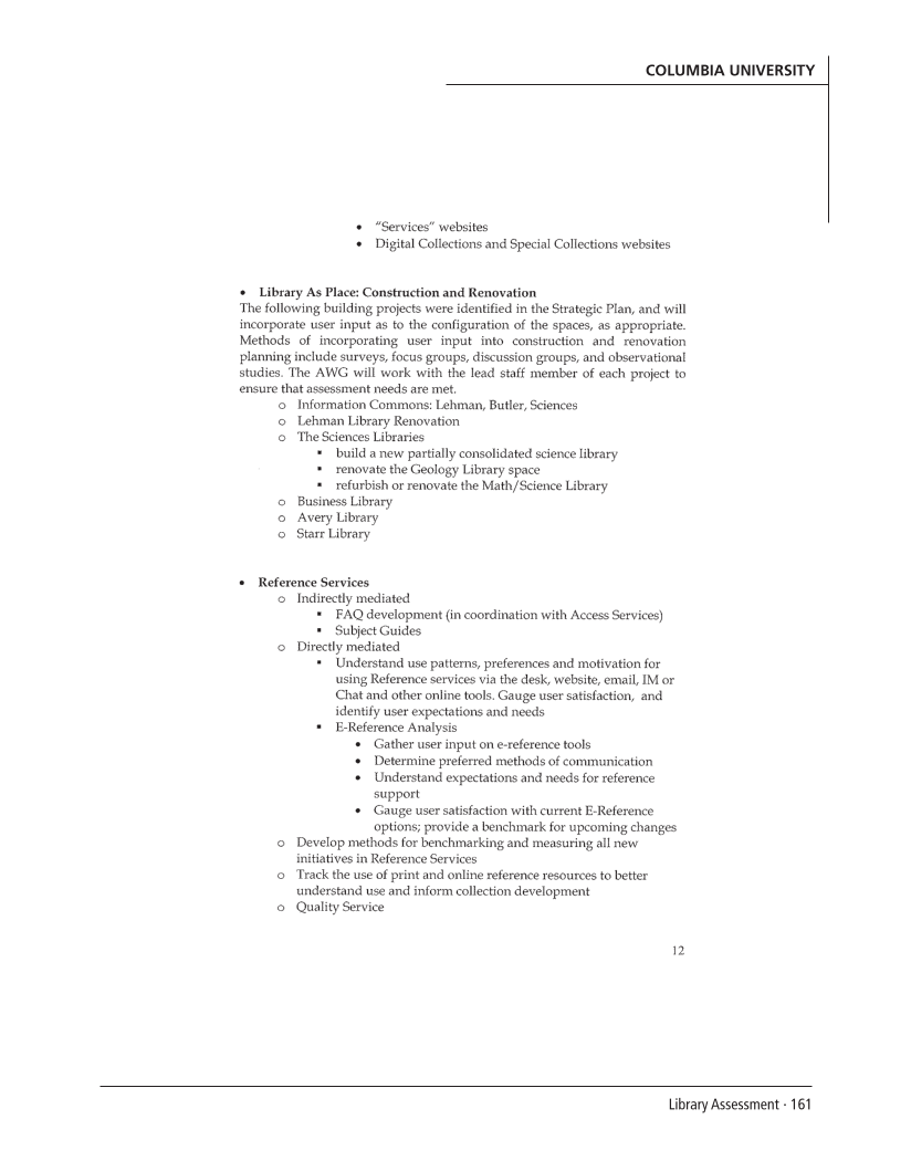 SPEC Kit 303: Library Assessment (December 2007) page 161