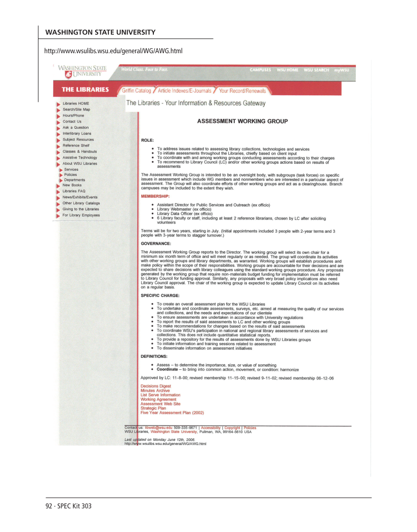 SPEC Kit 303: Library Assessment (December 2007) page 92