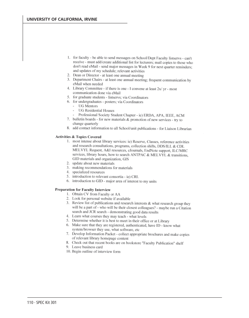 SPEC Kit 301: Liaison Services (October 2007) page 110
