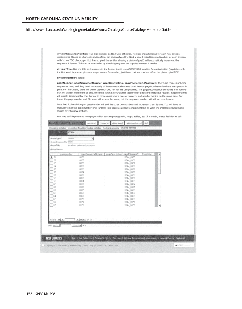 SPEC Kit 298: Metadata (July 2007) page 158