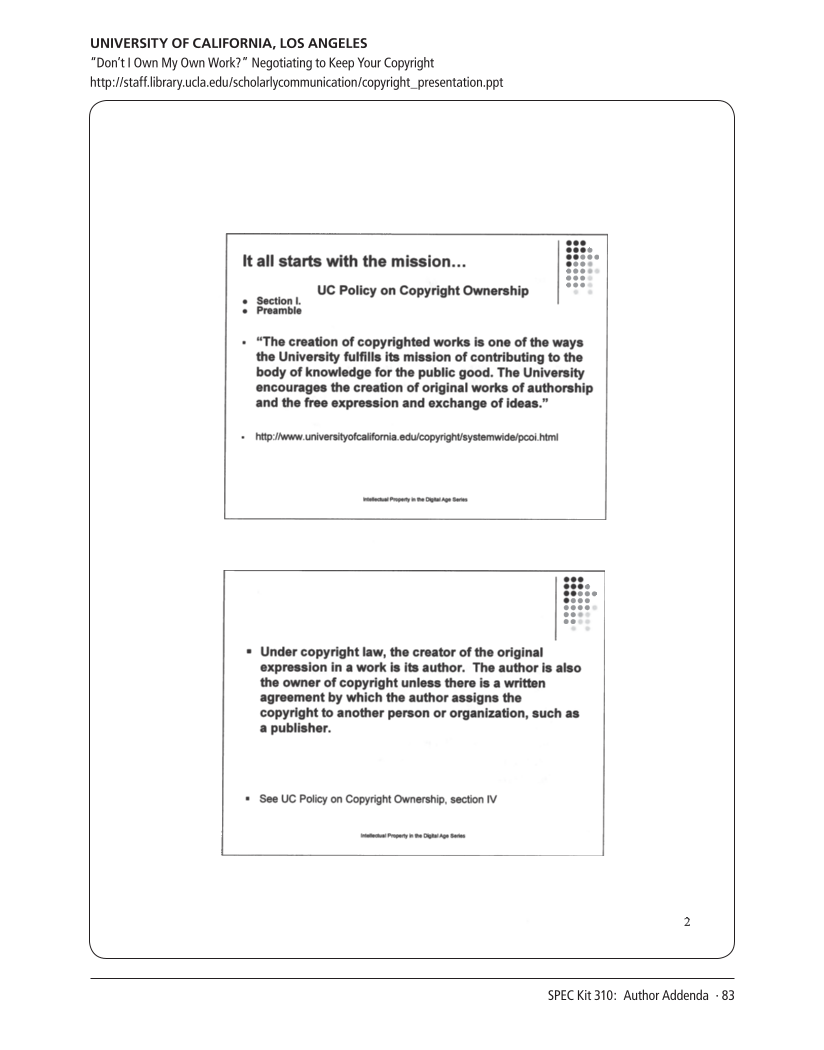 SPEC Kit 310: Author Addenda (July 2009) page 83
