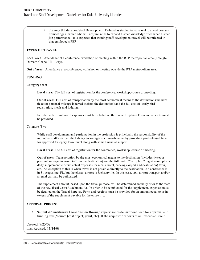 SPEC Kit 315: Leave and Professional Development Benefits (December 2009) page 80