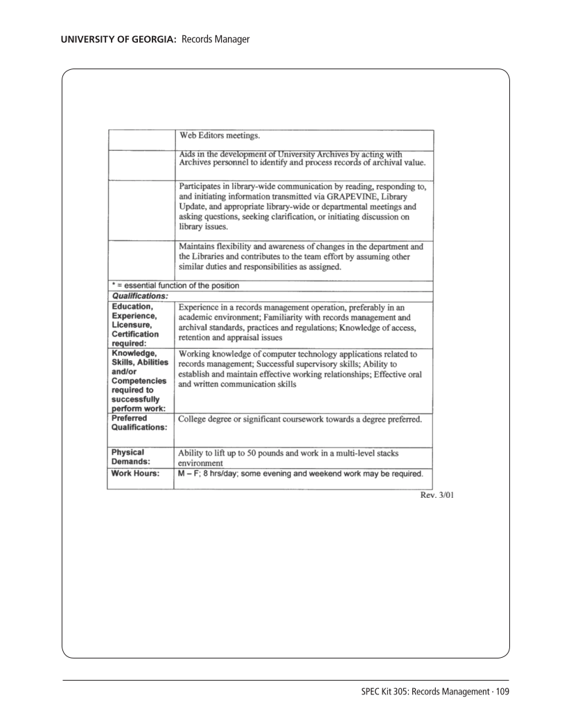 SPEC Kit 305: Records Management (August 2008) page 109