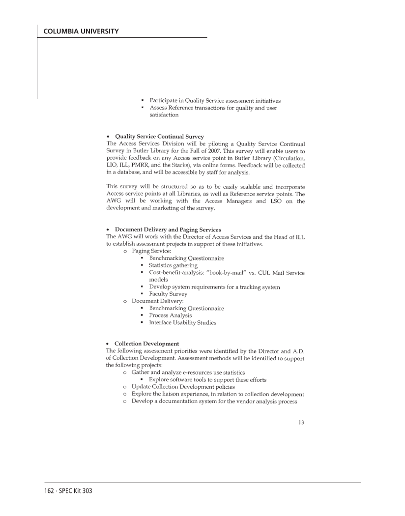 SPEC Kit 303: Library Assessment (December 2007) page 162