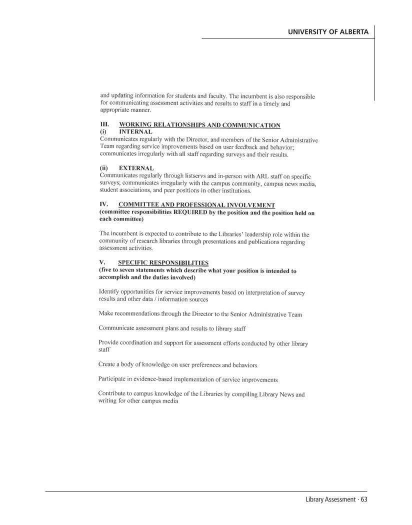 SPEC Kit 303: Library Assessment (December 2007) page 63