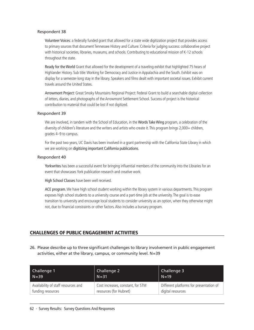 SPEC Kit 312: Public Engagement (September 2009) page 62